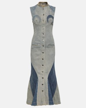Marine Serre All Over Moon denim maxi dress