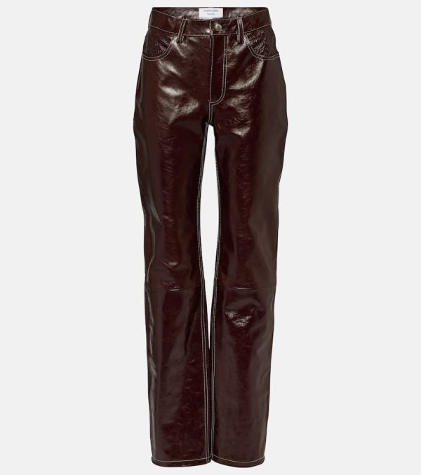 Marine Serre Ombre high-rise leather straight pants
