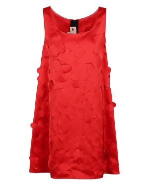 Marni Cut Out Detail Flared Duchess Satin Dress