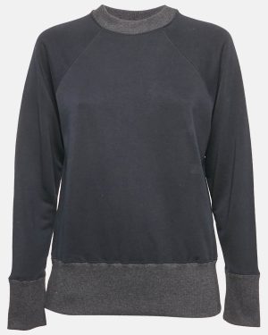 Marni Navy Blue Cotton Crew Neck Long Sleeve Sweatshirt S