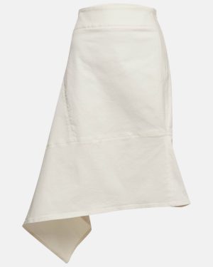 Marni White Denim Asymmetric Skirt XL