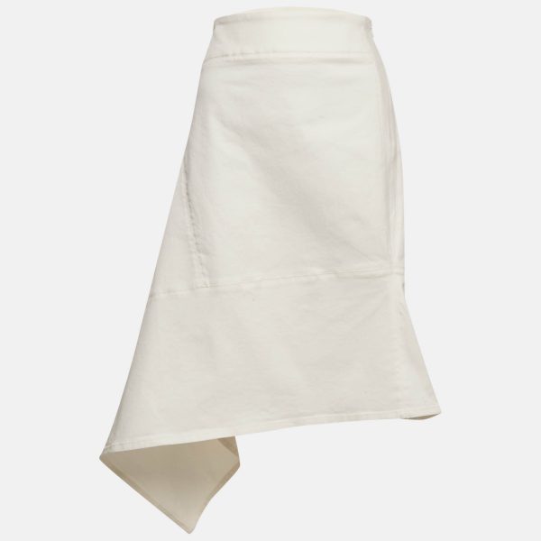 Marni White Denim Asymmetric Skirt XL