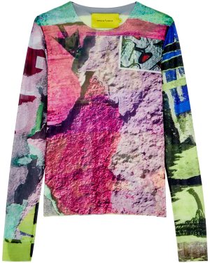 Marques' Almeida Printed Mesh top - Multicoloured - M