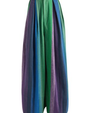 Marrakshi Striped-jacquard Wide-leg Cotton Trousers - Multicoloured 1 - S (UK8-10 / S)