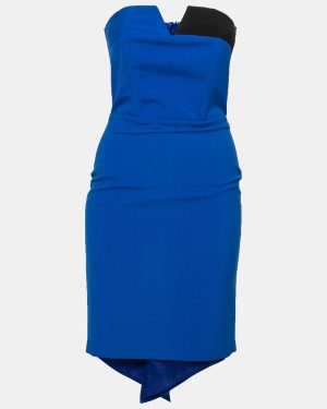Mason Cobalt Blue Contrast Panel Detail Strapless Pencil Dress XS