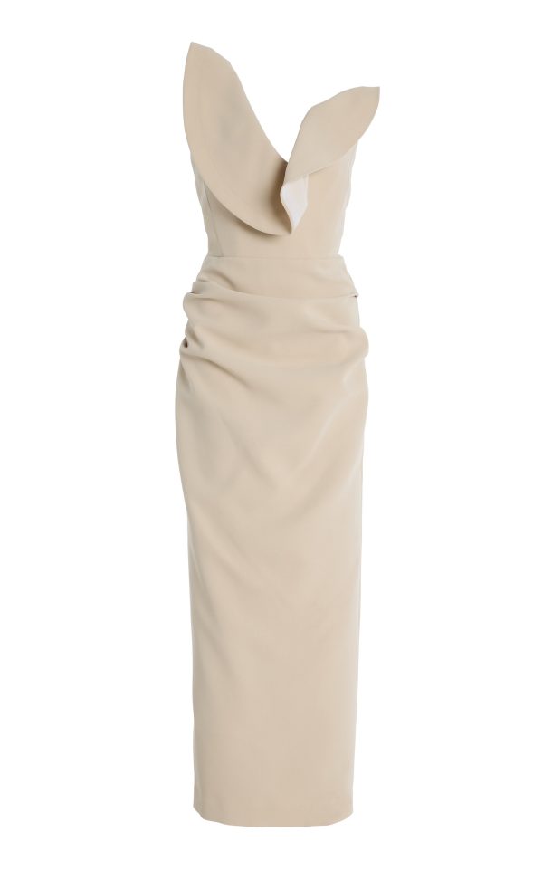 Maticevski - Exclusive Requiem Strapless Crepe Maxi Dress - Grey - AU 6 - Moda Operandi