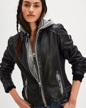 Mauritius Finja Leather Jacket by Mauritius Leather at Free People in Black, Size: US 6