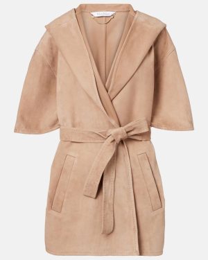 Max Mara Chiffon suede wrap coat