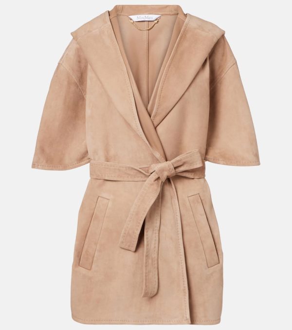 Max Mara Chiffon suede wrap coat