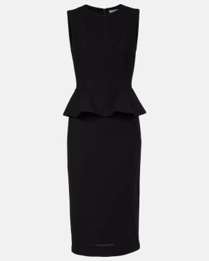 Max Mara Cosmos peplum jersey midi dress