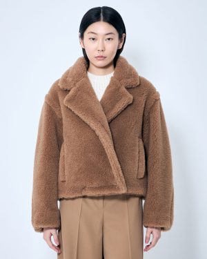Max Mara Cropped Teddy Bear Icon Coat - Woman Jackets Camel It - 44