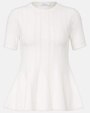 Max Mara Epoche peplum open-knit top