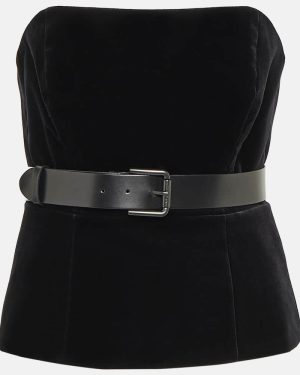 Max Mara Giubba strapless velvet corset top