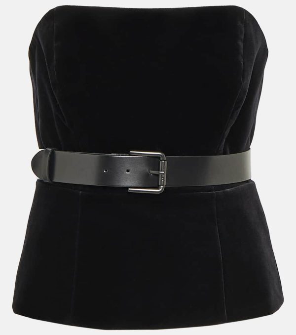 Max Mara Giubba strapless velvet corset top