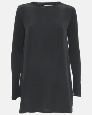 Max Mara Leisure Jersey and Silk Black Tunic Top S