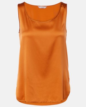 Max Mara Leisure Pan silk-blend satin tank top