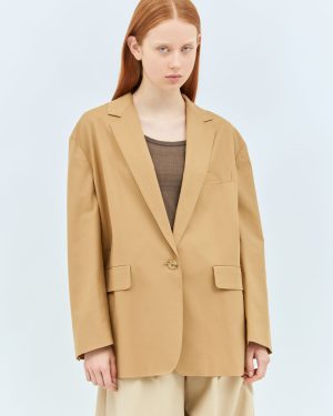 Max Mara Oversized Canvas Blazer - Woman Blazers Beige It - 40