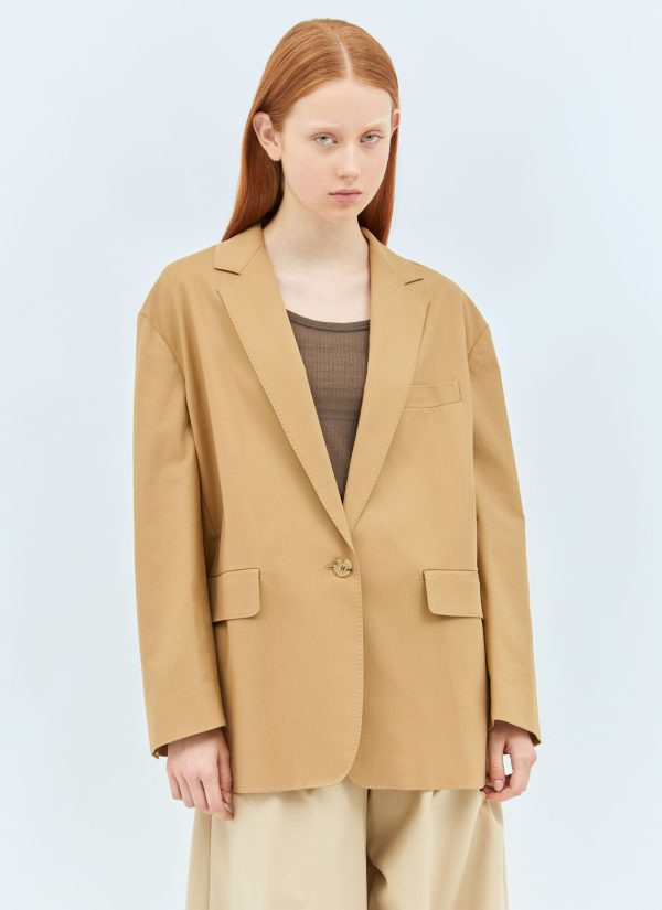 Max Mara Oversized Canvas Blazer - Woman Blazers Beige It - 40
