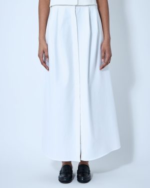 Max Mara Pleated Midi Skirt - Woman Skirts White It - 40