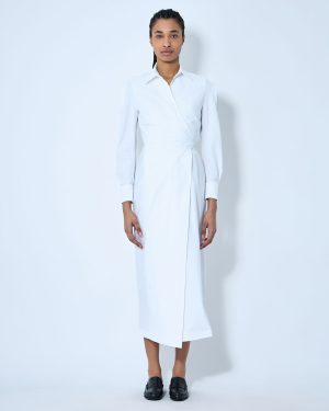 Max Mara Poplin Shirt Dress - Woman Dresses White It - 38