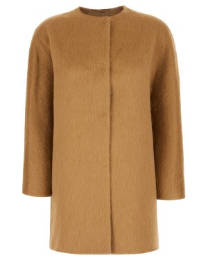 Max Mara Studio Camel Wool Blend Coat