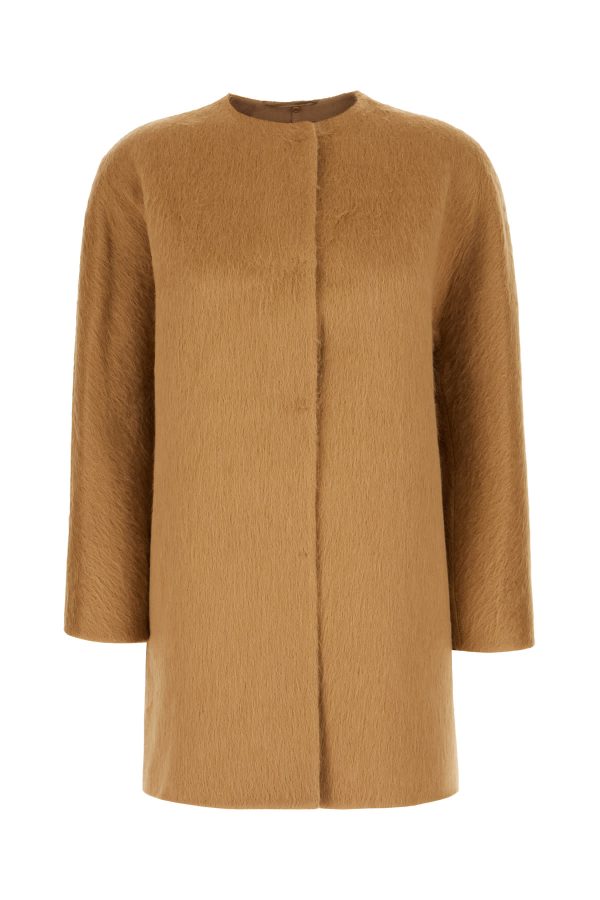 Max Mara Studio Camel Wool Blend Coat