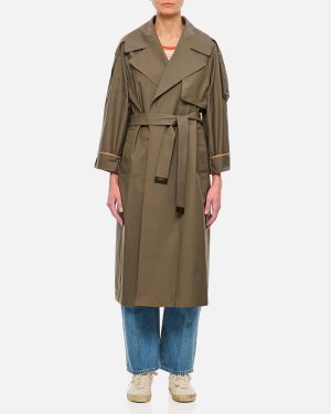 Max Mara The Cube Oversized Military Green Trench Coat For Women -