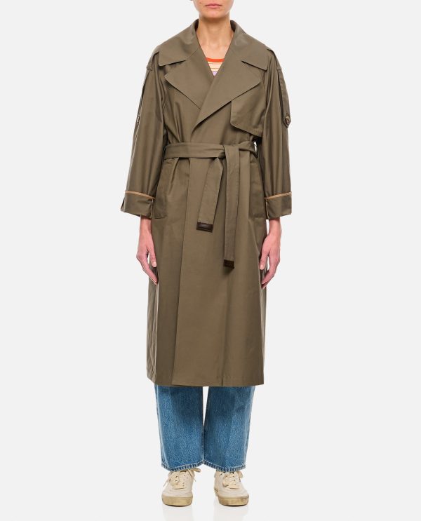 Max Mara The Cube Oversized Military Green Trench Coat For Women -