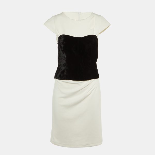 Max Mara White/Black Jersey and Velvet Corset Dress Set