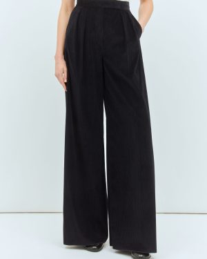 Max Mara Wide-leg Corduroy Pants - Woman Pants Blue It - 44