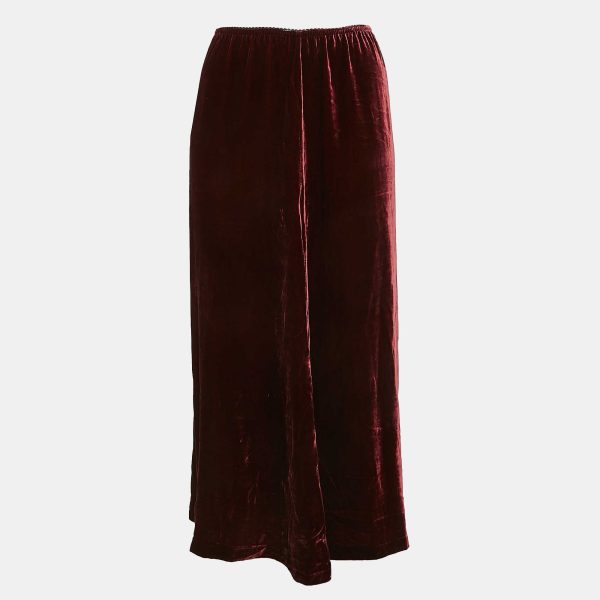 McQ by Alexander McQueen Burgundy Velvet Maxi Skirt M