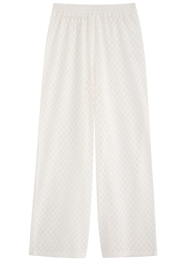 Melissa Odabash Adi Wide-leg Open-knit Trousers - White - L (UK14 / L)