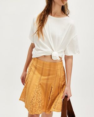 Melody Midi Skirt at Free People in Spruce Yellow, Size: XS