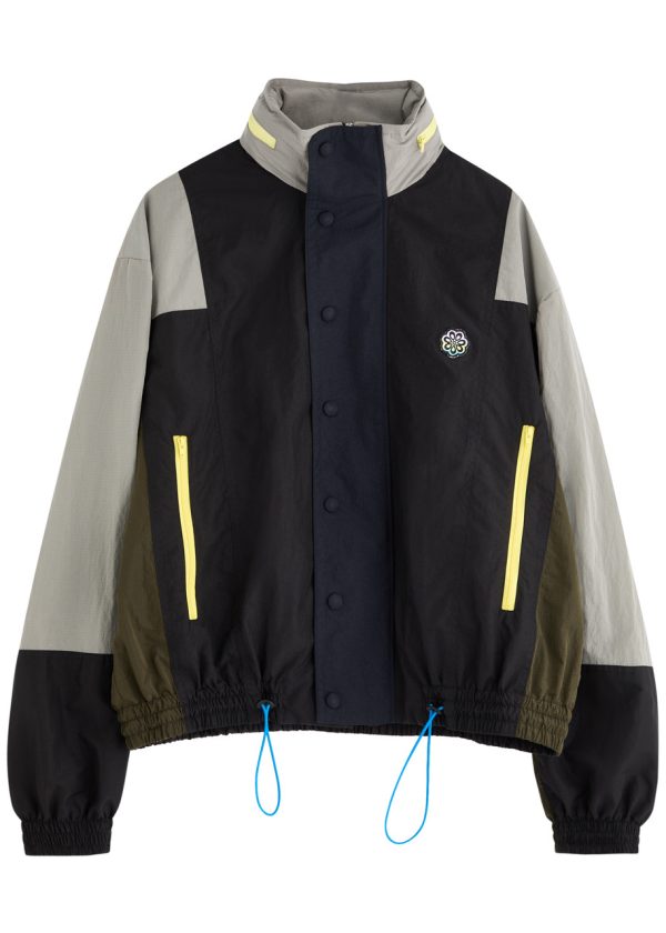 Meryll Rogge Colour-block Nylon Bomber Jacket - Black Multi - M (UK12 / M)