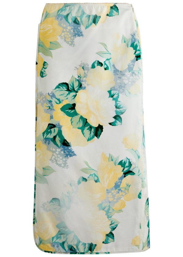 Meryll Rogge Floral-print Satin Midi Skirt - Multi Print - 36 (UK8 / S)
