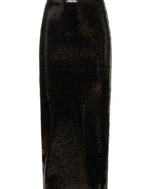 Metallic Sequined Pencil Midi Skirt