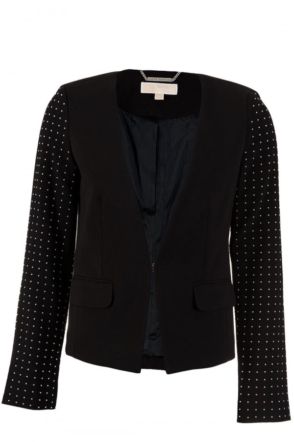 Michael Kors Black Studded Blazer Size: 4, colour: BLACK