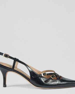 Midnight Caprice Leather Multi Strap Open Court Shoes