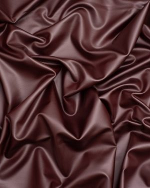 Minerva Core Range Faux Leather Activewear Stretch Knit Fabric Chocolate