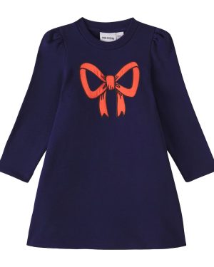 Mini Rodini Bow-detail cotton sweatshirt dress