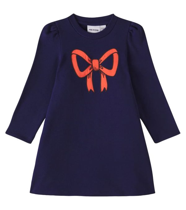 Mini Rodini Bow-detail cotton sweatshirt dress