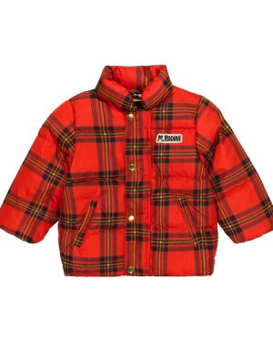 Mini Rodini Checked puffer jacket