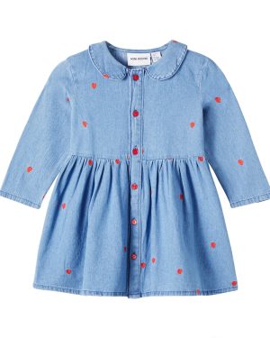 Mini Rodini Embroidered denim shirt dress
