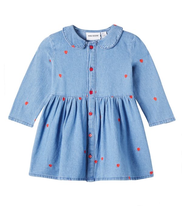 Mini Rodini Embroidered denim shirt dress