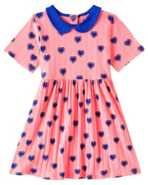 Mini Rodini Outlined Hearts cotton-blend dress