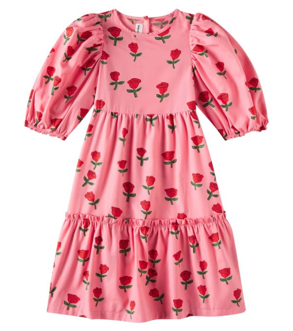 Mini Rodini Roses puff-sleeve cotton dress