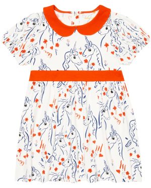 Mini Rodini Unicorn printed cotton dress