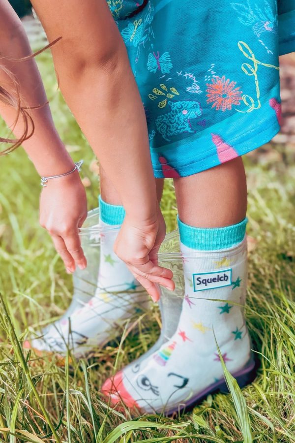 Mini Transparent Welly Boots and Sock Package -