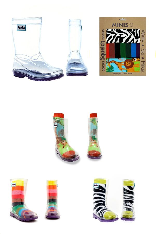 Minis Transparent Welly Boots and Sock Package -