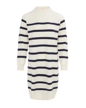 Miso Mock Neck Long Sleeve Knitted Jumper Dress - Multi
